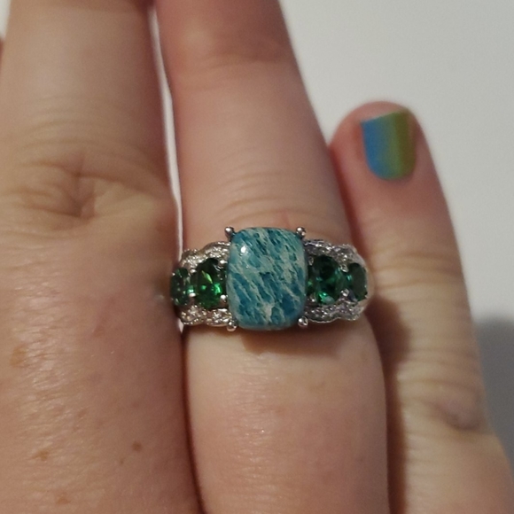 Jewelry - Sterling Silver amazonite ring signed Karis